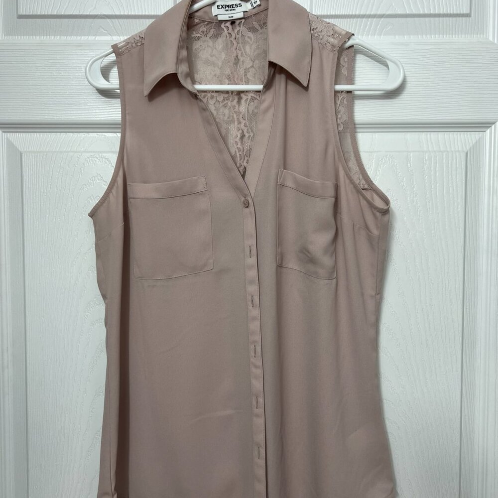 Sleeveless Lace Insert Top